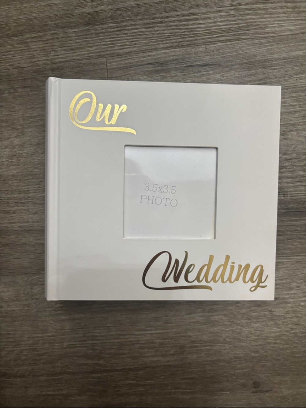 White "Our Wedding" Photo Album - Gold Lettering